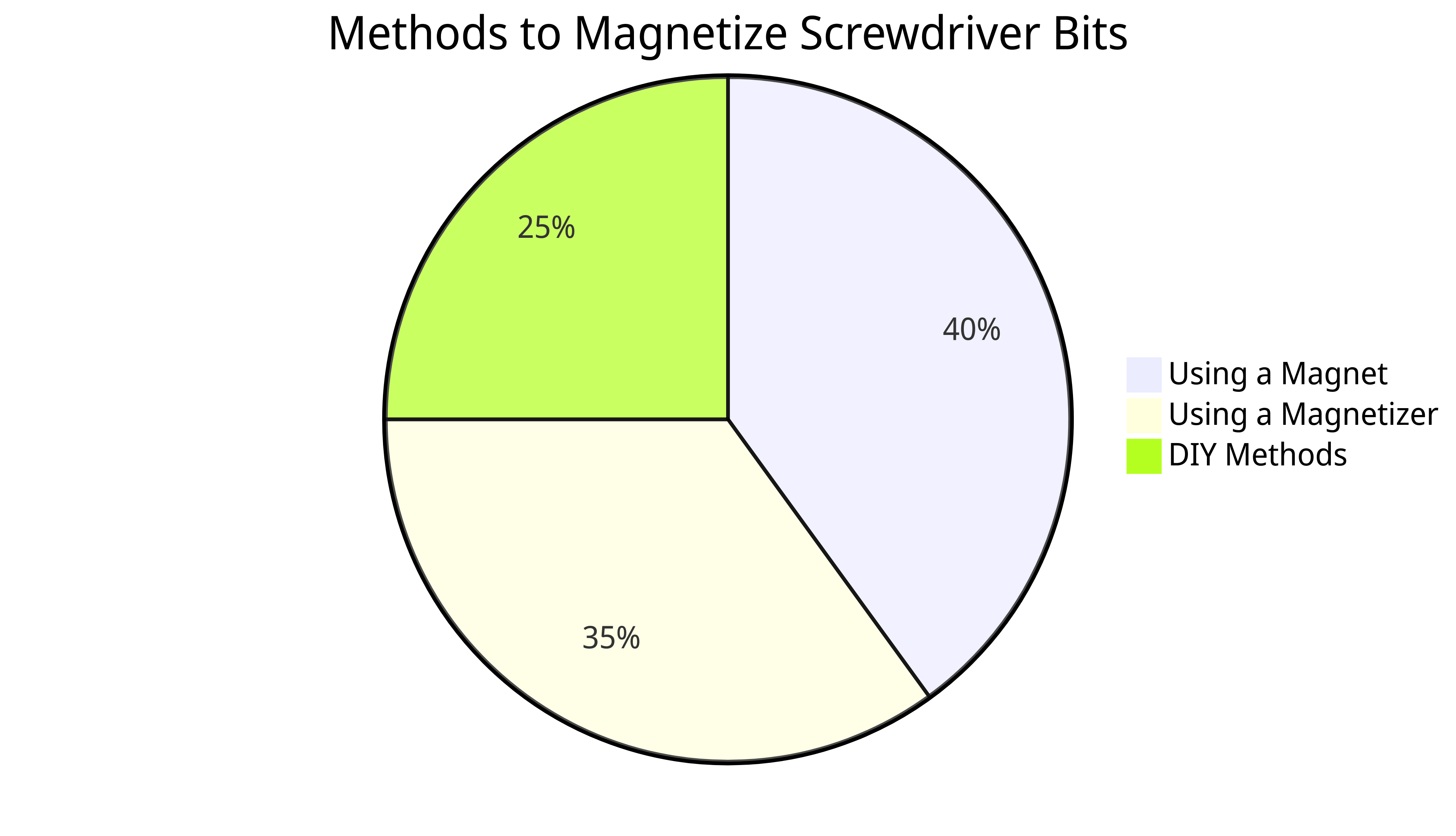 Methods to Magnetize Screwdriver Bits Pie Chart